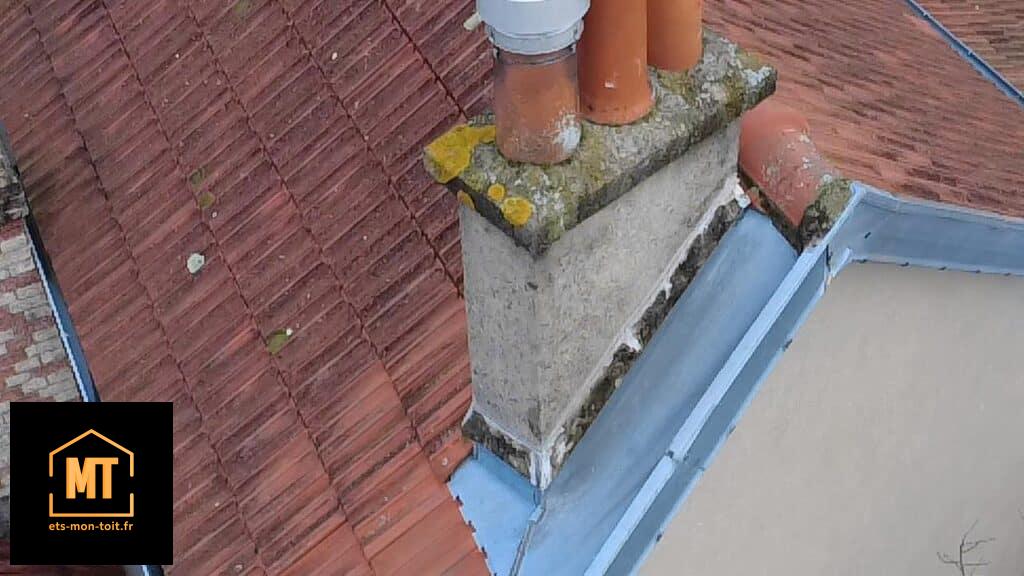 Étanchéité de cheminée en zinc avec soudures et pose de chatières de ventilation à Chaville 92370