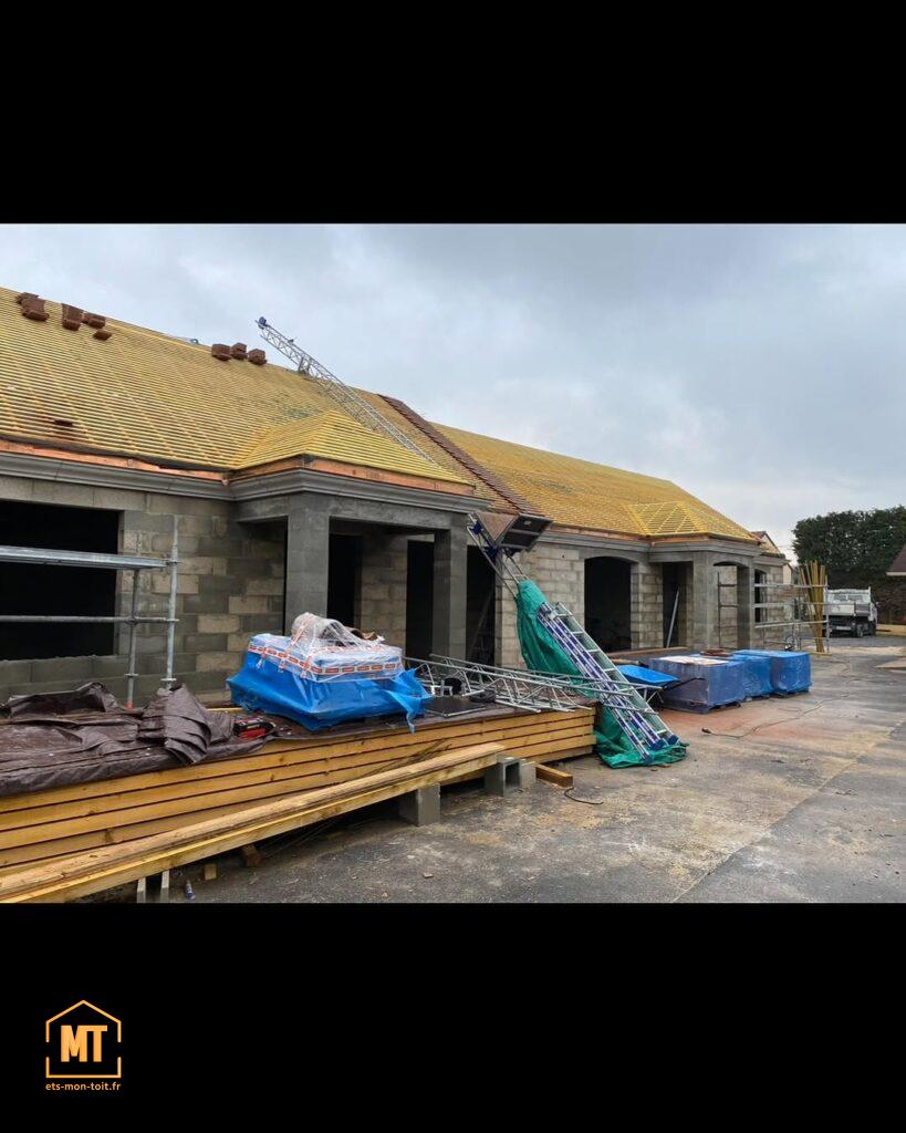 Toiture en tuiles plates sur maison neuve à Conflans Sainte Honorine 78700